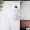 Blue flower glass pendant ceiling lamp - Craftkriti