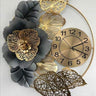 Single Ring Golden Metal Wall Clock - Craftkriti