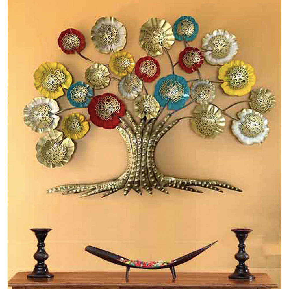 Buy Multicolour Metal Tree Led Wall Art online at