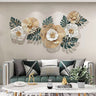Golden Green Flower Metal Wall Art - Craftkriti