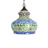 Green glass handi ceiling pendant lamp - Craftkriti