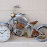 Silver Metal Bike Wall Clock - Craftkriti