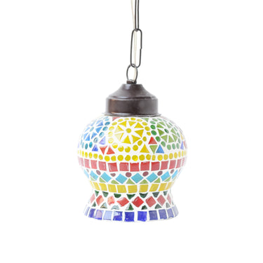 Multicolour mosaic glass jigger ceiling pendant lamp - Craftkriti
