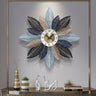 Multicolour Leaf Metal Wall Clock - Craftkriti