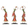 Green Top Multicolour Tilted Metal Human Figurine Set Of 3 - Craftkriti
