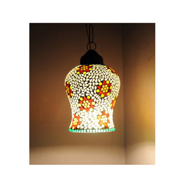 Mosaic glass hanging pendant lamp - Craftkriti