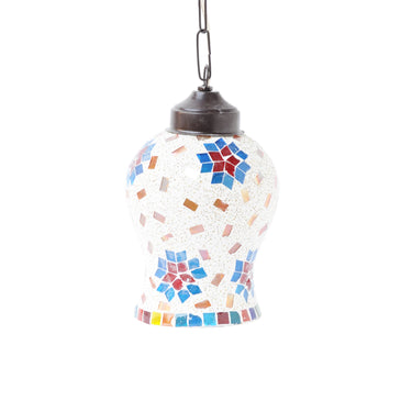 Multicolour mosaic flower ceiling pendant lamp - Craftkriti