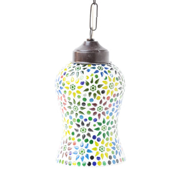 Multicolour glass inverso ceiling pendant lamp - Craftkriti