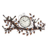 Five Birds Brown Metal Wall Clock - Craftkriti