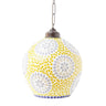 Yellow blue glass pantagon ceiling pendant lamp - Craftkriti